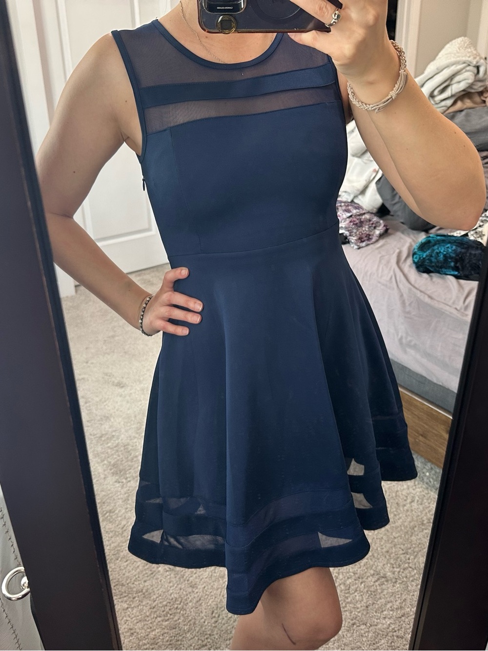 Lulu's Deep Blue Sleeveless Mini Dress